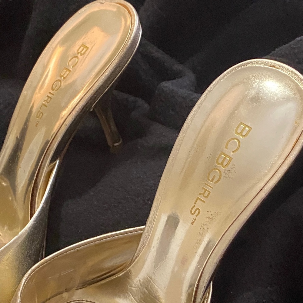 BCBGeneration Metallic Gold Pointed Toe Slip-On M… - image 2